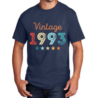 Vintage 1993 30th Birthday Retro Gift 30 Year Old Basic T-shirt | Artistshot