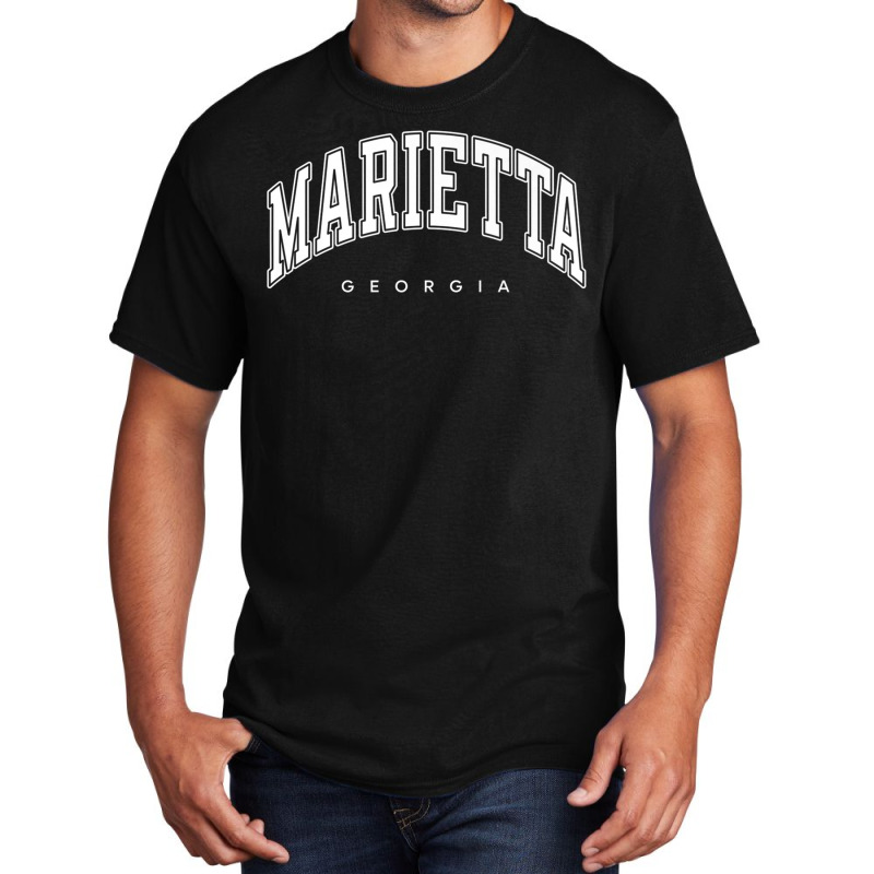 Marietta Georgia Ga Varsity Style White Text Premium T Shirt Basic T-shirt | Artistshot