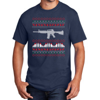 Ar-15 Machine Gun Ugly Christmas Sweater Basic T-shirt | Artistshot