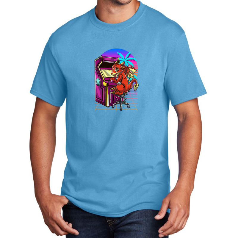 Cyberpunk Arcade Gaming Dragon Video 1 Basic T-shirt by RobertTaylor | Artistshot