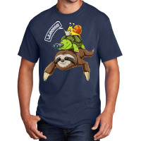 Funny Sloth Turtle Snail Piggyback Running Riding Team Basic T-shirt | Artistshot