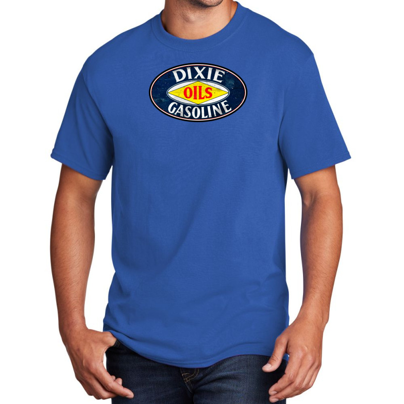 Dixie Oil & Gasoline Vintage Sign Basic T-shirt | Artistshot