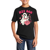 Hey Boo Funny Halloween Costume Spooky Season Ghost Landline T Shirt Basic Youth T-shirt | Artistshot