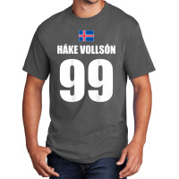 Hake Vollson 99 Sauftrikot Island Namen Fußball Partyurlaub Basic T-shirt | Artistshot