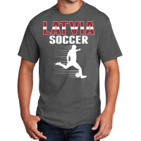 Latvia Soccer Lovers Jersey   Proud Latvian Football Fans T Shirt Basic T-shirt | Artistshot