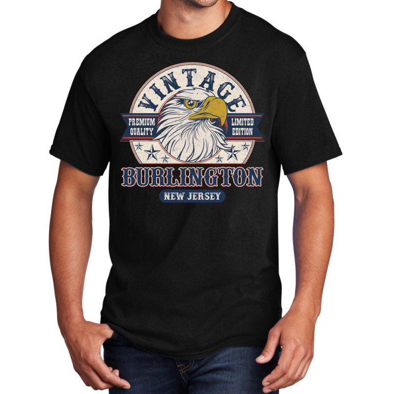 Retro Bald Eagle Burlington New Jersey Vintage Limited Edition Basic T-shirt | Artistshot