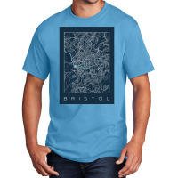 Bristol City Navy Map Basic T-shirt | Artistshot