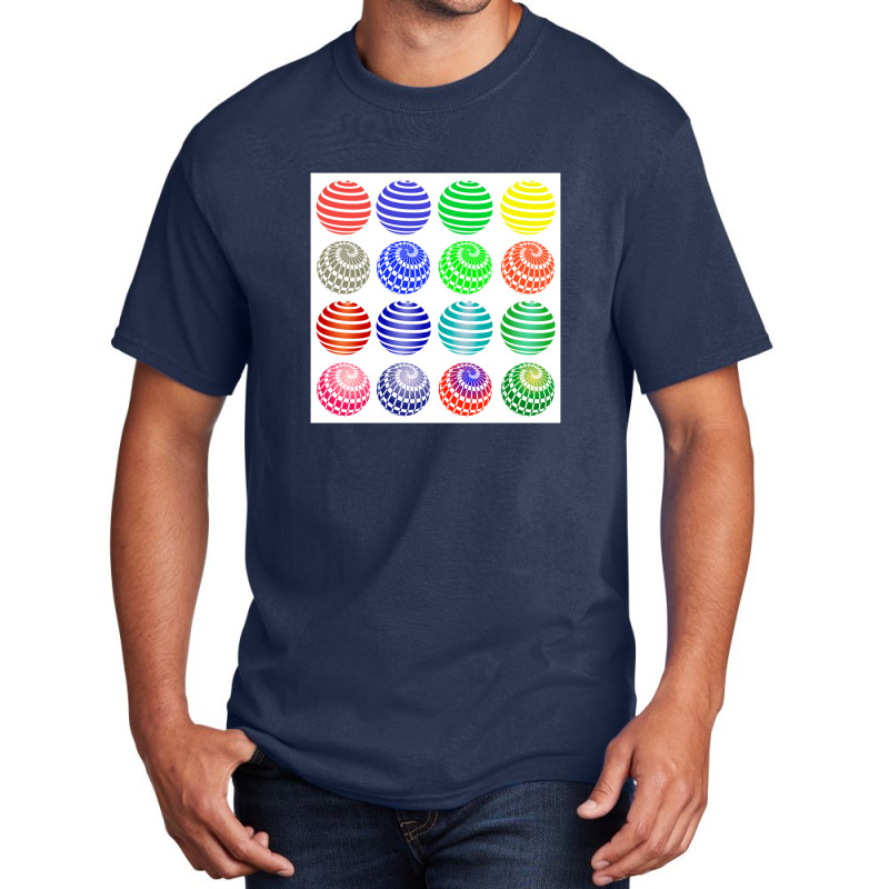 Set Of Colorful Round Symbols Isolated On White Background Basic T-shirt by JamesTrichell | Artistshot