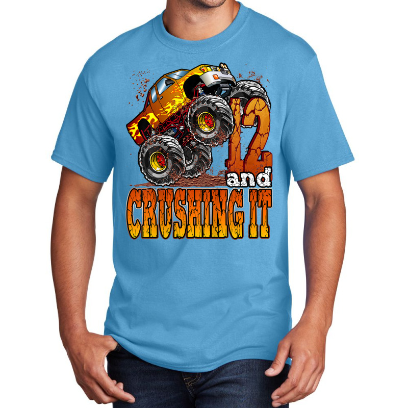 Kids 12 Year Old Monster Truck Birthday Shirt 12 & Crushing It Basic T-shirt | Artistshot