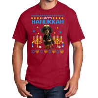 Dachshund Chanukah Jewish Ugly Hanukkah Sweater Pajama Basic T-shirt | Artistshot