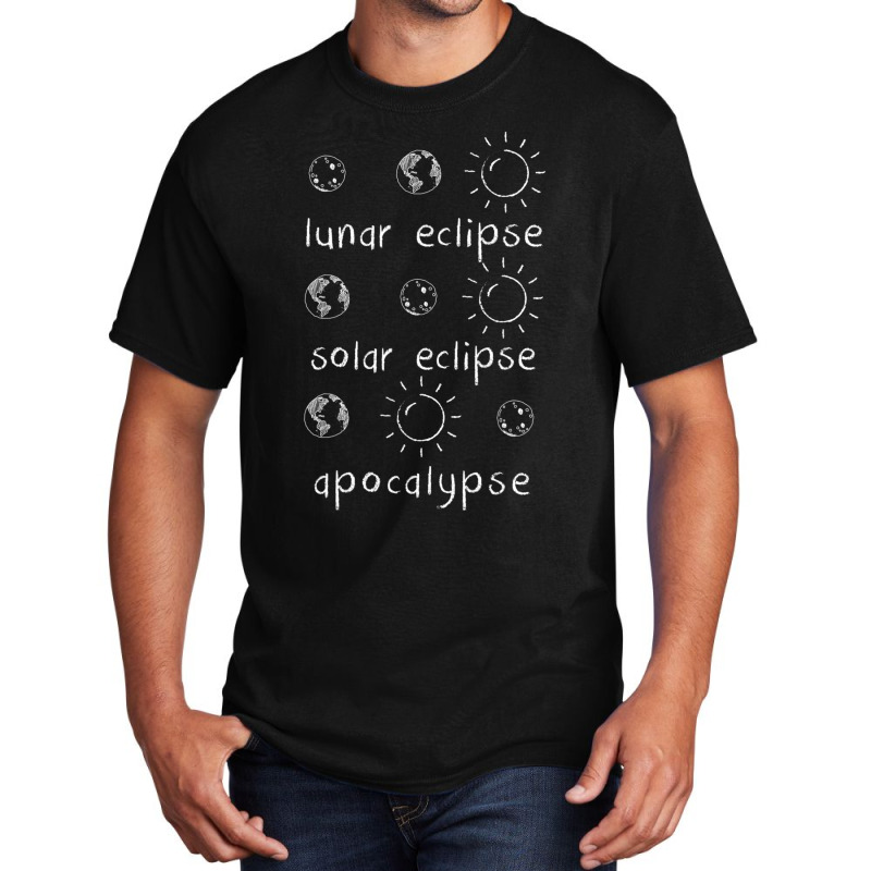 Lunar Solar Eclipse And Apocalypse Science Basic T-shirt by cm-arts | Artistshot