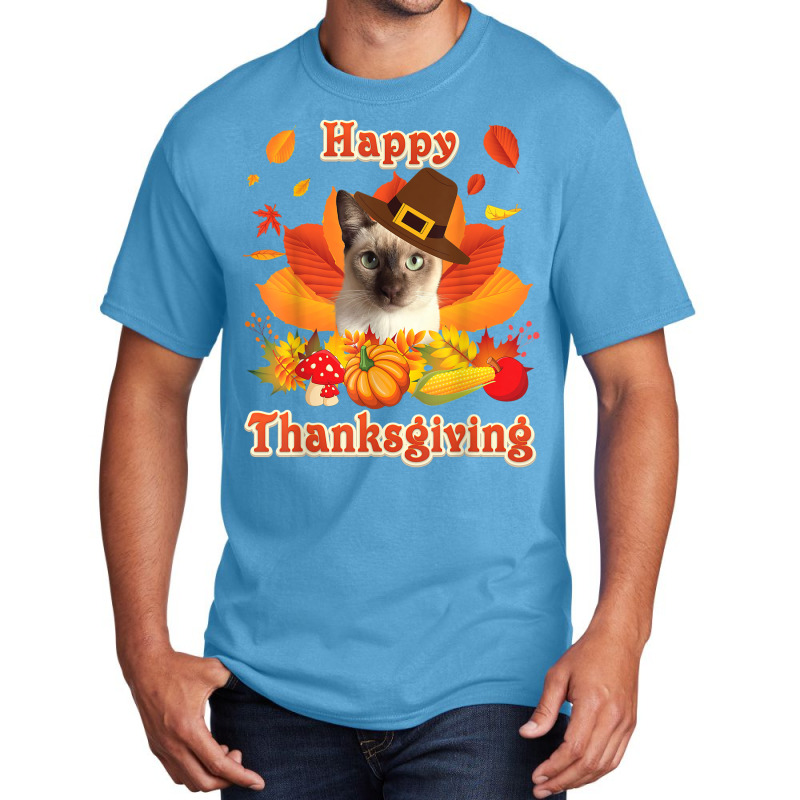 Happy Thanksgiving Tonkinese Cat I'm Thankful For My Turkey Basic T-shirt | Artistshot