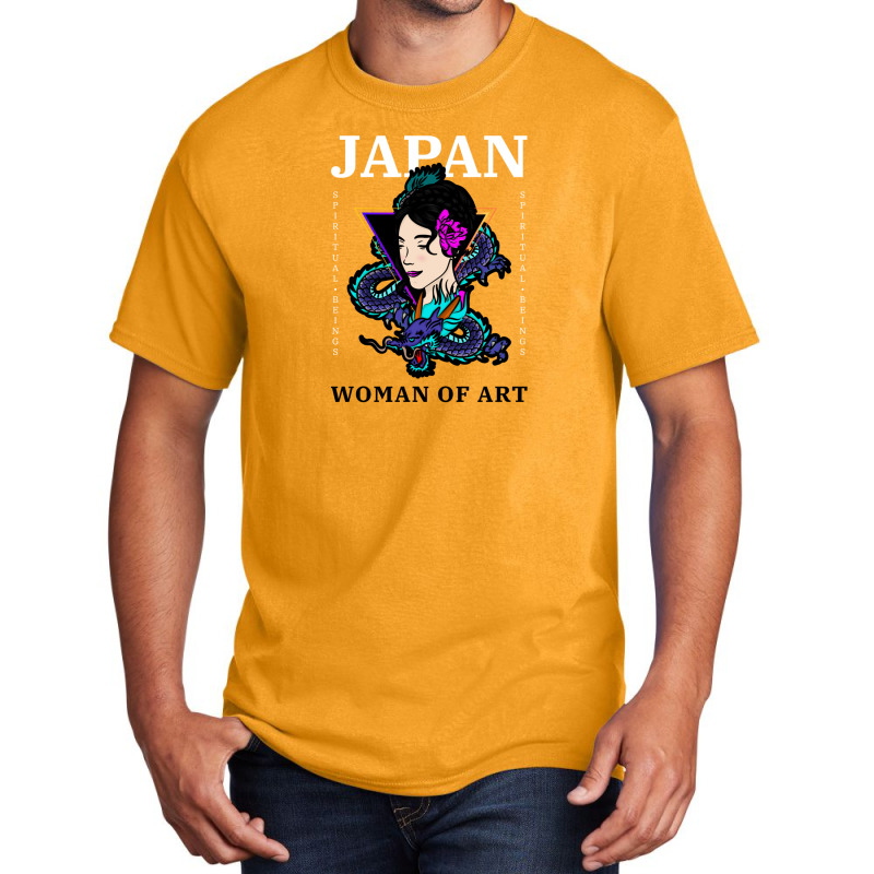 Japan - Woman Of Art Basic T-shirt by KevinFernandez | Artistshot