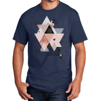 Geometric Compilation In Rose Gold And Blush Pink Basic T-shirt | Artistshot