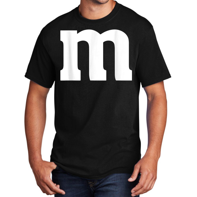 Letter M Simple Lazy Halloween Costume Party Men Women T Shirt Basic T-shirt by pofijinashu | Artistshot