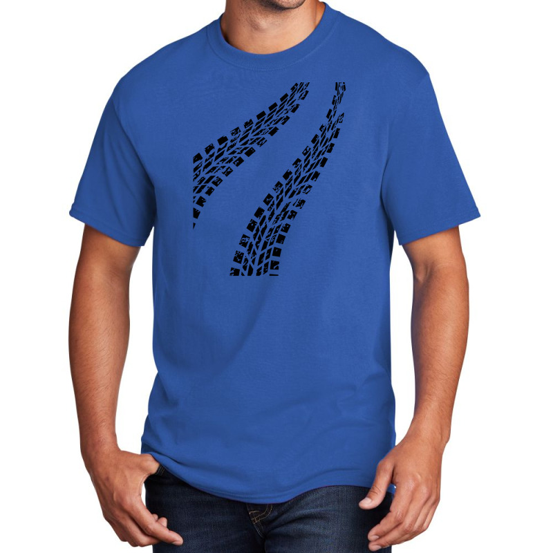 Distressed Tire Tracks Basic T-shirt by apolitery | Artistshot