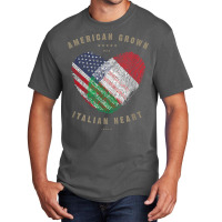 American Grown Italian Heart Love Italy Flag T Shirt Basic T-shirt | Artistshot