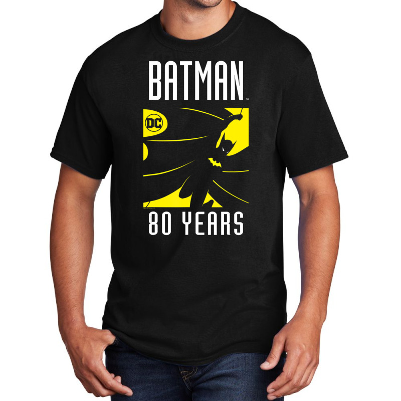 B.at.man 80 Years Basic T-shirt by beargoalcatcow | Artistshot