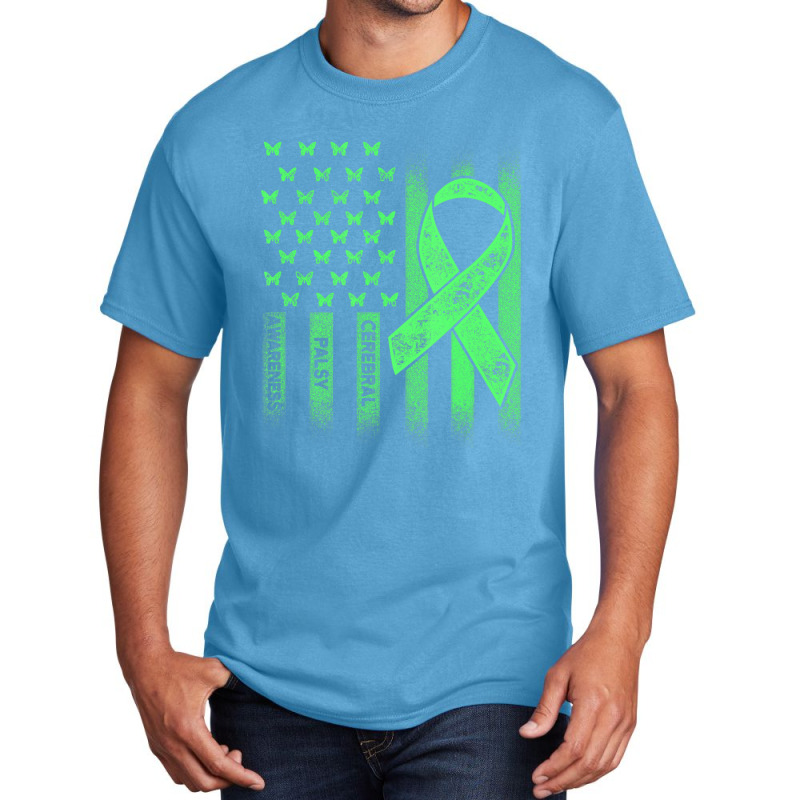 Cerebral Palsy Cp Awareness Usa Flag Warrior Survivor Basic T-shirt | Artistshot