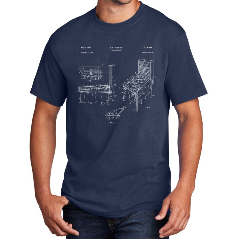 Classic Retro Pinball Pinball Patent Gift Basic T-shirt | Artistshot