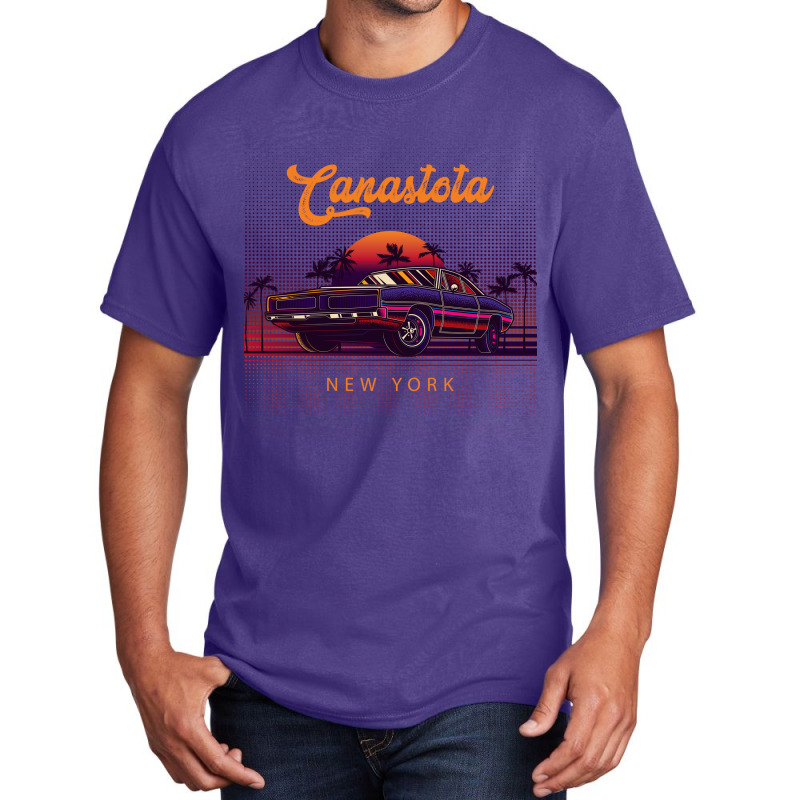 Canastota New York Retro Vintage 80s 90s Muscle Cars Retrowave Aesthet Basic T-shirt by pancakespienova | Artistshot