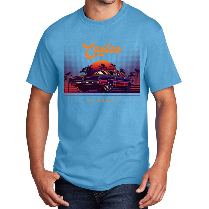 Canton Georgia Retro Vintage 80s 90s Muscle Cars Retrowave Aesthetic Basic T-shirt | Artistshot