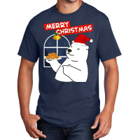 Merry Christmas Merry Christmas Polar Bear  Christmas Cookies Basic T-shirt | Artistshot