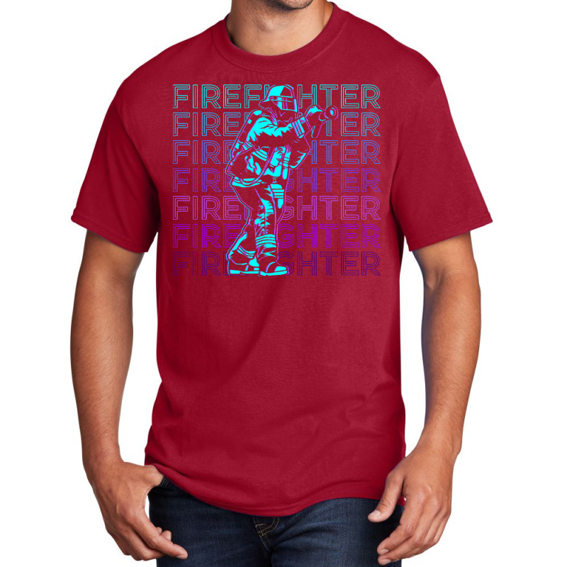 Firefighter,firefighter,firefighting,fireman,retro,gift,family,funny,f Basic T-shirt | Artistshot