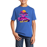 Beach Please Futuristic Car Retro Sunset Synthwave Basic Youth T-shirt | Artistshot