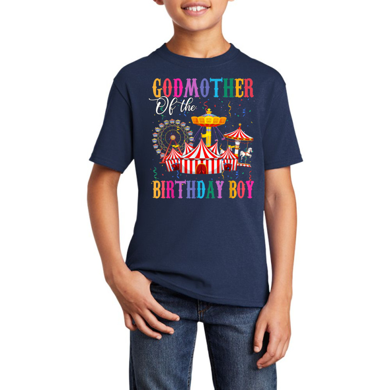 Godmother Of Birthday Boy Ringmaster Circus Birthday Party T Shirt Basic Youth T-shirt by cm-arts | Artistshot