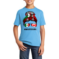 Mexico Canada Flag Mexican Canadian Messy Bun T Shirt Basic Youth T-shirt | Artistshot