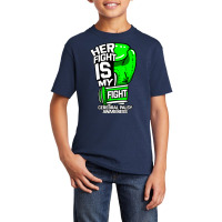 Her Fight Is My Fight Cerebral Palsy Awareness Green Ribbon Basic Youth T-shirt | Artistshot