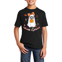 Groovy Halloween Creep It Real Funny Ghost Reading Basic Youth T-shirt | Artistshot