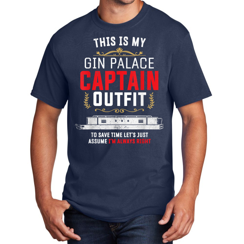 Canal Boat & Narrowboat Gin Palace Captain For Boat Owner T Shirt Basic T-shirt by cm-arts | Artistshot