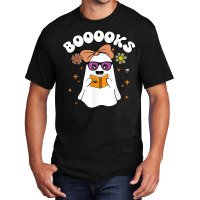 Booooks Ghost Read Library Books Halloween Teacher Shirt Basic T-shirt | Artistshot