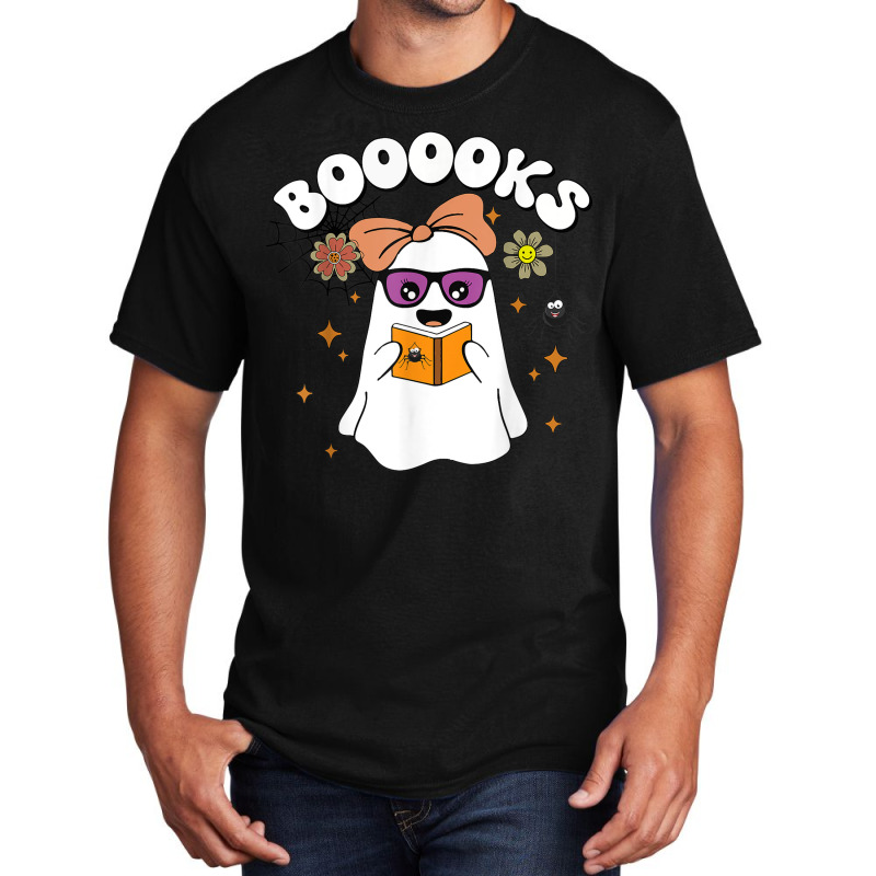 Booooks Ghost Read Library Books Halloween Teacher Shirt Basic T-shirt by Fashzilla | Artistshot