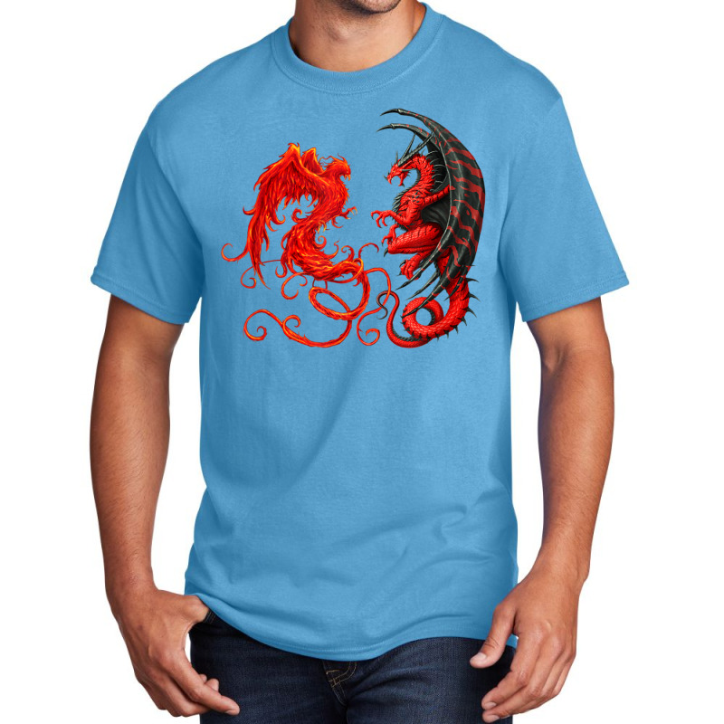 Rising Phoenix Fire And Dragon T Shirt Basic T-shirt by hin | Artistshot