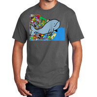 Blue Whale, Marine Sea Animal, Ocean Life, Surf, Art Work Raglan Baseb Basic T-shirt | Artistshot