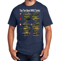 Top Ten Best Ww2 Tanks M4 Sherman Panzer Iv Tiger Ii T 34 T Shirt Basic T-shirt | Artistshot