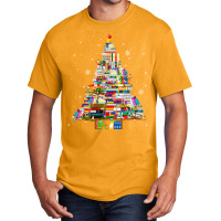 Christmas Library Tree Lights For Librarian And Book Lover Long Sleeve Basic T-shirt | Artistshot