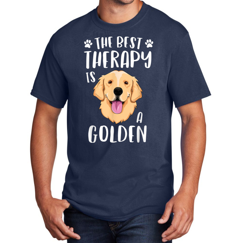 The Best Therapy Is A Golden Retriever Fur Mama Women Dog Basic T-shirt by DevynGiorgio | Artistshot