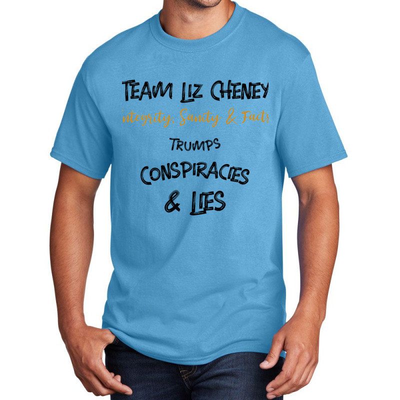 Team Liz Cheney Integrity, Sanity Amp Facts Trumps Conspiracies Lies B Basic T-shirt | Artistshot