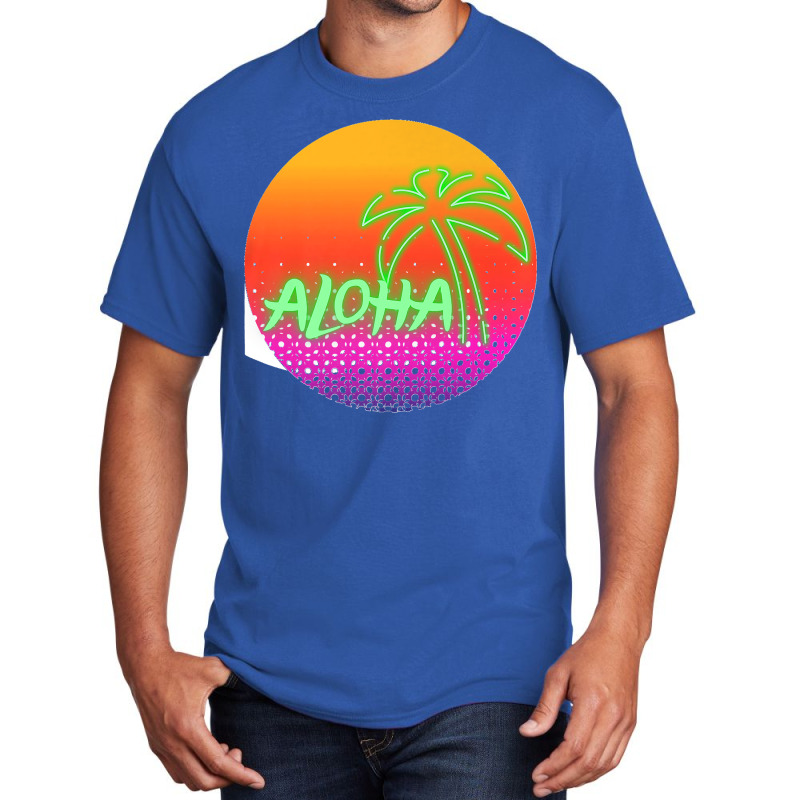 Aloha Hawaii Hawaiian Island Palm Beach Surfboard Sunset Premium Basic T-shirt by cm-arts | Artistshot