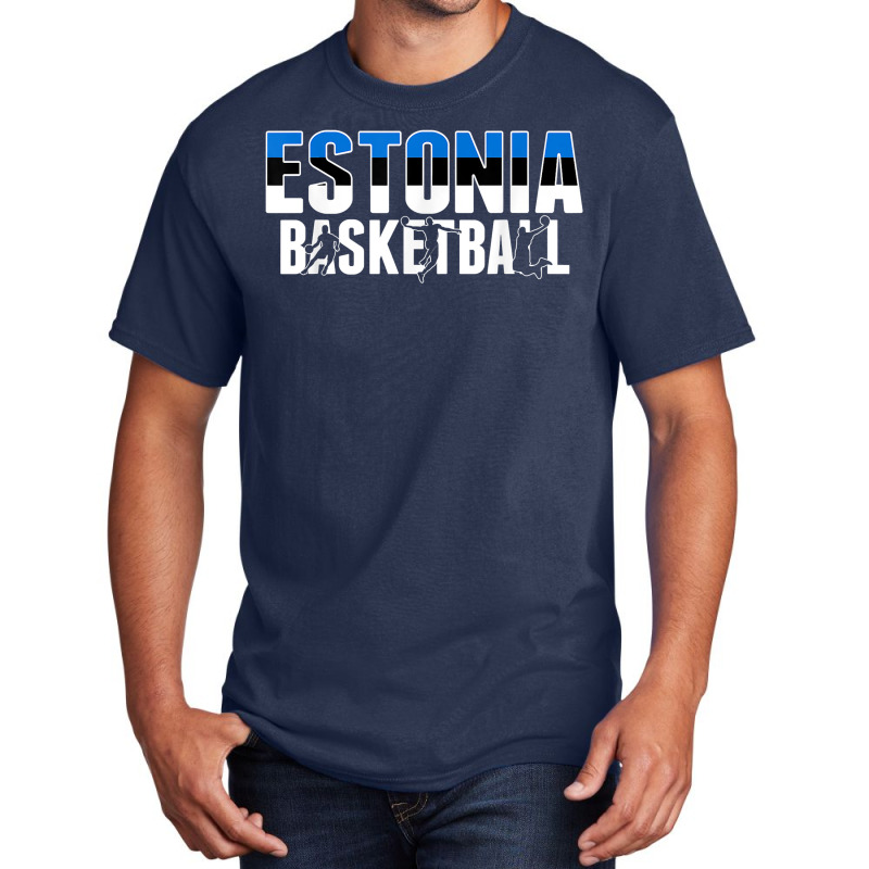 Estonia Basketball Lovers Jersey   Support Estonian Ballers T Shirt Basic T-shirt | Artistshot