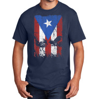 Cock Fight Gallos Gallero Fighting Rooster Puerto Rico Flag Basic T-shirt | Artistshot