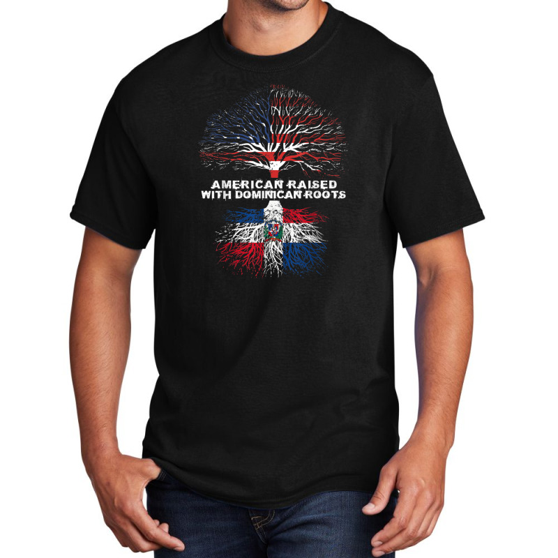 American Raised With Dominican Roots Republic Basic T-shirt by Joan Lambert Tritten | Artistshot