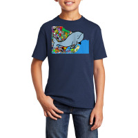 Blue Whale, Marine Sea Animal, Ocean Life, Surf, Art Work Raglan Baseb Basic Youth T-shirt | Artistshot