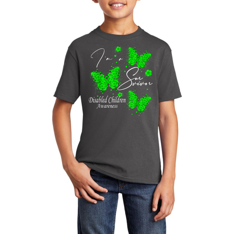 I'm A Survivor Disabled Children Awareness Butterfly T Shirt Basic Youth T-shirt by cm-arts | Artistshot