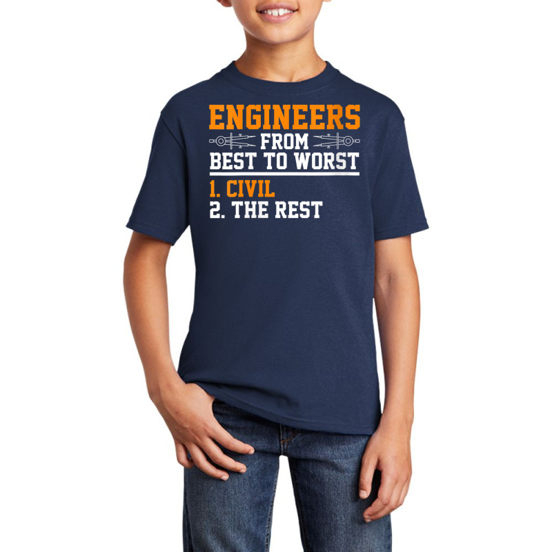 Womens Engineers Best To Worst Civil Engineer Dad V Neck T Shirt Basic Youth T-shirt by cm-arts | Artistshot