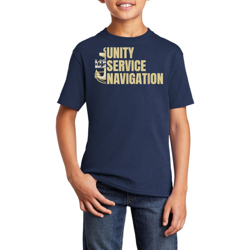 Unity Service Navigation Chief Art With Anchor For Naval Cpo T Shirt Basic Youth T-shirt by cm-arts | Artistshot